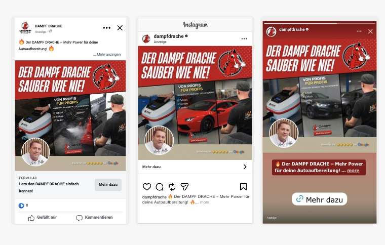 DAMPF DRACHE - Trockendampf-Reiniger für Fahrzeuge