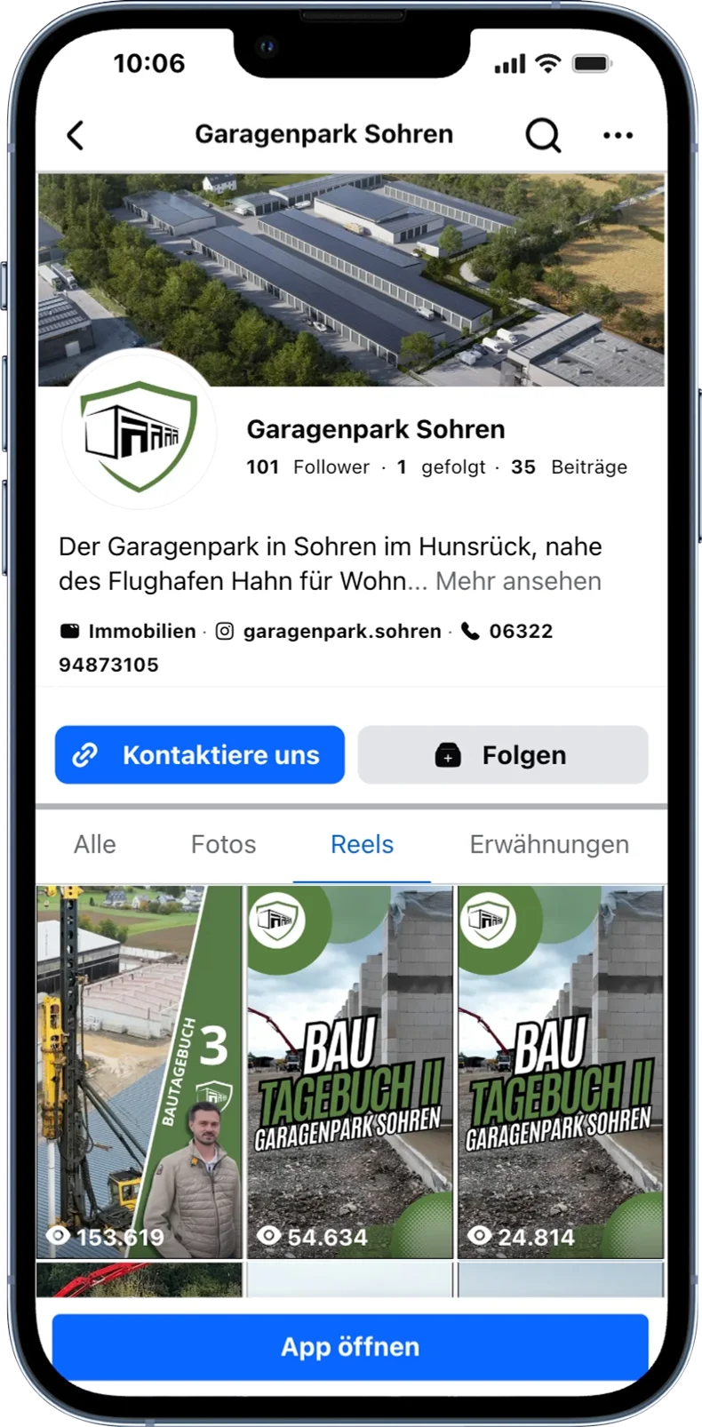 Facebook-Seite Garagenpark Sohren